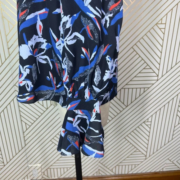 Tanya Taylor One Shoulder Floral‎ Orla Top in Blue Size 6 - Picture 8 of 12